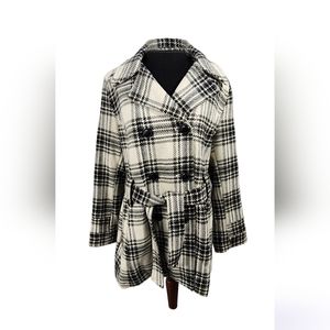 Croft & Barrow Button Coat With Belt Women's Large Petite